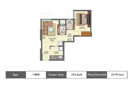 1 BHK 305 SqFt
